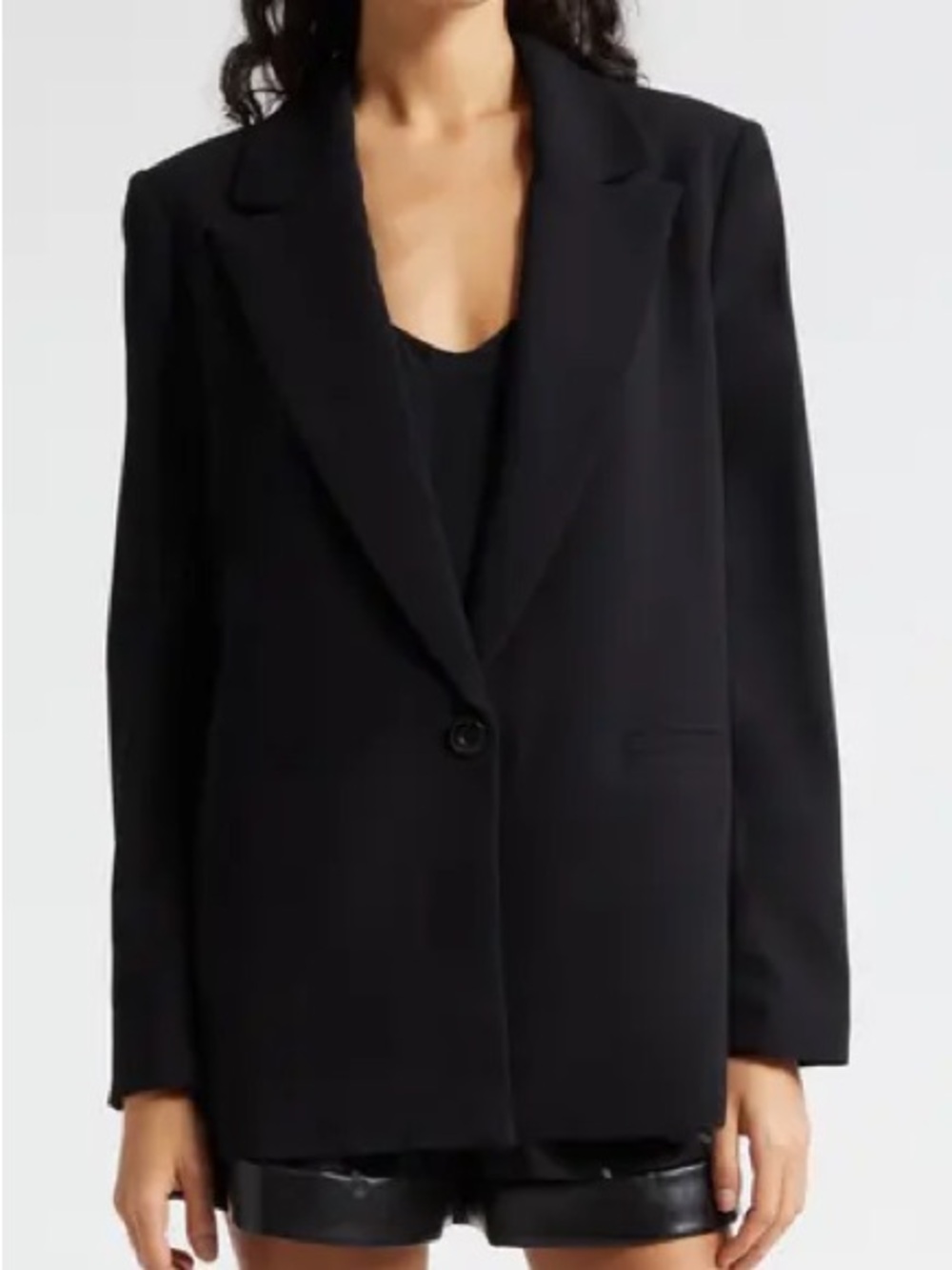 Dkny Black Single-Button Tailored Blazer